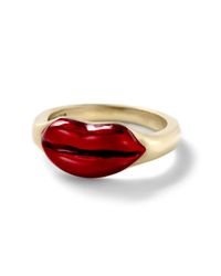 Alison Lou | Metallic Enamel Lip Stack Ring | Lyst