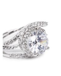 CZ by Kenneth Jay Lane | White Round Cut Cubic Zirconia Pavé Ring Set | Lyst