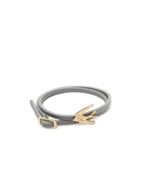 McQ | Gray Mini Swallow Wrap Bracelet | Lyst