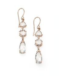 KALAN by Suzanne Kalan | White Topaz & 14k Yellow Gold Triple-drop Earrings | Lyst