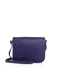 Bottega Veneta | Blue Small Woven Flap Shoulder Bag | Lyst