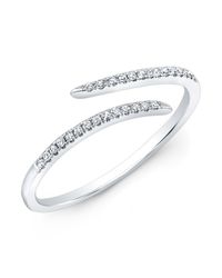 Anne Sisteron | 14kt White Gold Diamond Open Embrace Ring | Lyst