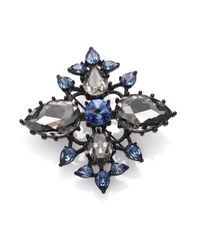 Oscar de la Renta | Black Pear Crystal Convertible Brooch/pendant Necklace | Lyst