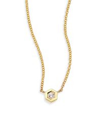 Ron Hami | Metallic Rain Diamond & 18k Yellow Gold Hexagon Boutique Pendant Necklace | Lyst