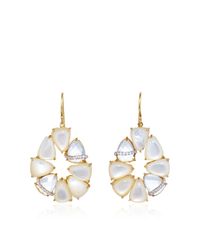 Kara Ross | Metallic Oval Hydra And Diamond Drop Earrings | Lyst