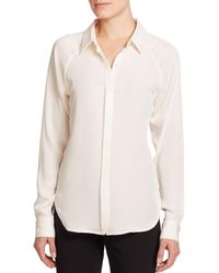 Theory | White Lanali Silk Blouse | Lyst