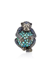 Wendy Yue | Blue Opal and Diamond Monkey Ring | Lyst