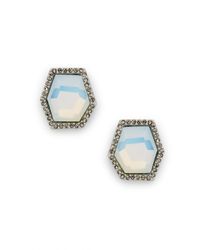Rebecca Minkoff | Metallic Gem Hex Button Earring | Lyst