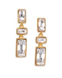 Kenneth Jay Lane | Metallic Jeweled Rectangle Drop Earrings | Lyst