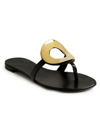 Giuseppe Zanotti - Black Open Metal Circle Flat Sandal - Lyst
