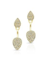 Anne Sisteron - 14kt Yellow Gold Pear Shaped Floating Earrings - Lyst