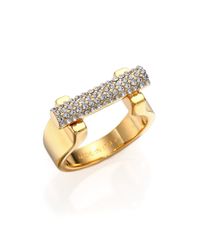 Vita Fede | Metallic Sphere Bar Crystal Ring | Lyst