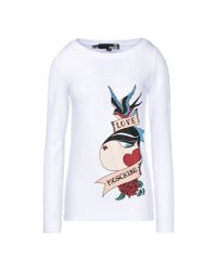 Love Moschino | White Long Sleeve T-shirt | Lyst