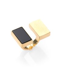 Chloé | Bettina Black Agate Double Rectangle Ring | Lyst