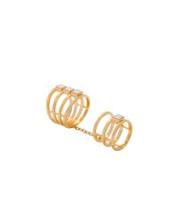 Trina Turk | Metallic Triple Band Midi Double Ring | Lyst