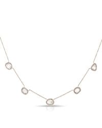Anne Sisteron | Metallic 14kt Rose Gold 5 Diamond Slice Necklace | Lyst