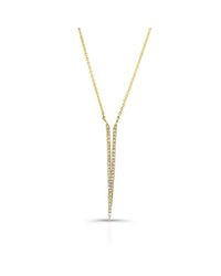 Anne Sisteron - 14kt Yellow Gold Diamond Slight V Necklace - Lyst