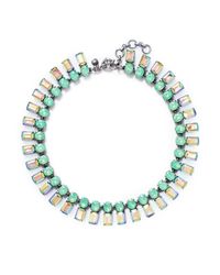 J.Crew | Green Iridescent Bar Necklace | Lyst