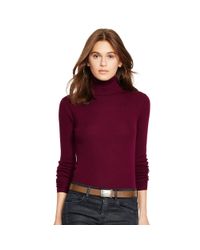 Polo Ralph Lauren | Purple Ribbed Merino Wool Turtleneck | Lyst