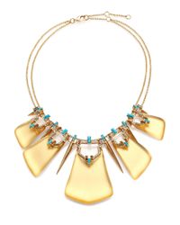 Alexis Bittar | Metallic Phoenix Deco Lucite, Turquoise Howlite, Jasper & Crystal Articulated Bib Necklace | Lyst