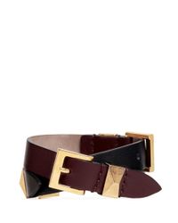 Alexander McQueen | Multicolor Three Buckle Double Wrap Skull Leather Bracelet | Lyst