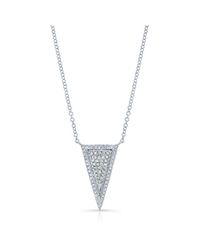 Anne Sisteron - 14kt White Gold Diamond Long Triangle Necklace - Lyst