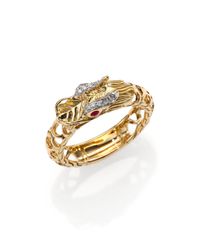 John Hardy | Metallic Naga Ruby, Diamond, Sterling Silver & 18k Yellow Gold Dragon Ring | Lyst