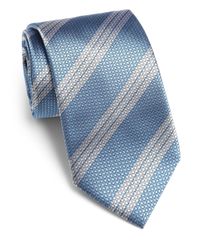 Saks Fifth Avenue | Blue Textured Stripe Silk Tie for Men | Lyst