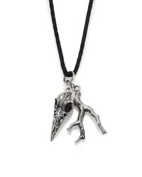 King Baby Studio | Metallic Raven Skull & Branch Pendant Leather Cord Necklace | Lyst