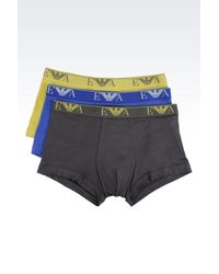Emporio Armani | Green Set Of Three Boxers for Men | Lyst
