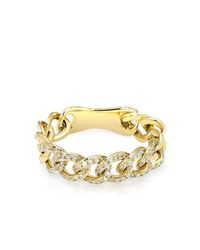Anne Sisteron | Metallic 14kt Yellow Gold Diamond Chain Link Light Ring | Lyst