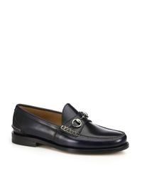 Gucci | Blue Medek Leather Horsebit Loafers for Men | Lyst