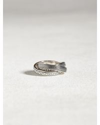 John Varvatos | Metallic Sterling Silver Textured Roll Ring for Men | Lyst