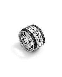 John Hardy | Metallic Band Ring With Black Sapphire for Men | Lyst