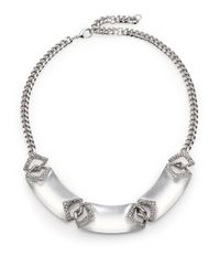 Alexis Bittar | Metallic Deco Lucite & Crystal Chevron Link Bib Necklace | Lyst