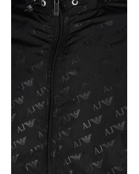 Armani Jeans | Black Blouson In Logo Patterned Technical Fabric for Men | Lyst