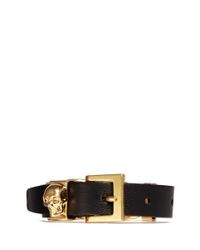Alexander McQueen | Metallic Chain And Skull Leather Bracelet | Lyst