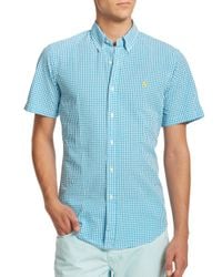 Polo Ralph Lauren | Blue Checked Seersucker Sportshirt for Men | Lyst