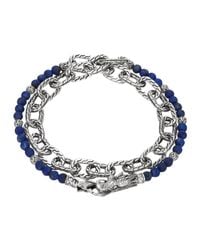 John Hardy | Blue Lapis Lazuli Beads & Chain Wrap Bracelet for Men | Lyst