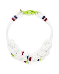 J.Crew | White Beaded Rope Necklace | Lyst