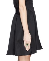 Kenneth Jay Lane | Green Crystal Pavé Jewel Fly Ring | Lyst