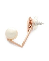 Joomi Lim | White 'vicious Love' Glass Arrowhead Pearl Drop Earrings | Lyst