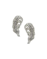 Oscar de la Renta | Metallic Feather Earrings Feather Earrings | Lyst