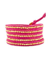 Chan Luu | Gold Wrap Bracelet On Pink Leather | Lyst