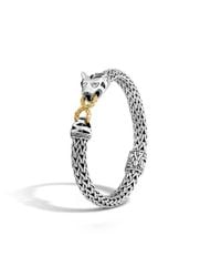 John Hardy | Metallic Legends Macan 8mm Station Bracelet In Silver And 18k Gold | Lyst