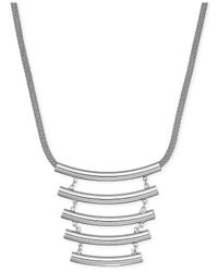 ABS By Allen Schwartz | Metallic Cylinder Drop Mesh Chain Necklace | Lyst