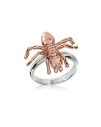 MM6 by Maison Martin Margiela - Metallic Two Tone Brass Spider Ring - Lyst