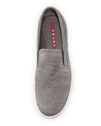 black prada handbag - Prada Leather Slip-On Sneaker in Gray for Men | Lyst black prada handbag - Prada Leather Slip-On Sneaker in Gray for Men | Lyst