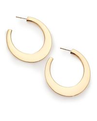 ABS By Allen Schwartz | Metallic Tapered Hoop Earrings/2 | Lyst