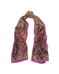 Ralph Lauren | Brown Paisley Silk Scarf | Lyst